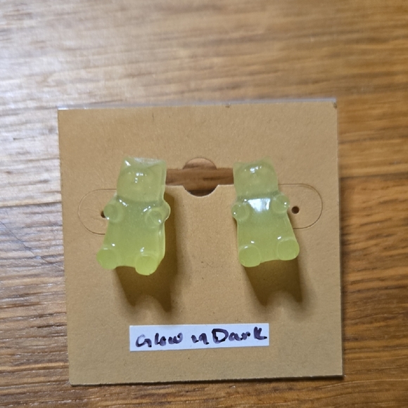 Glow in Dark Bear Earrings - Picture 1 of 5